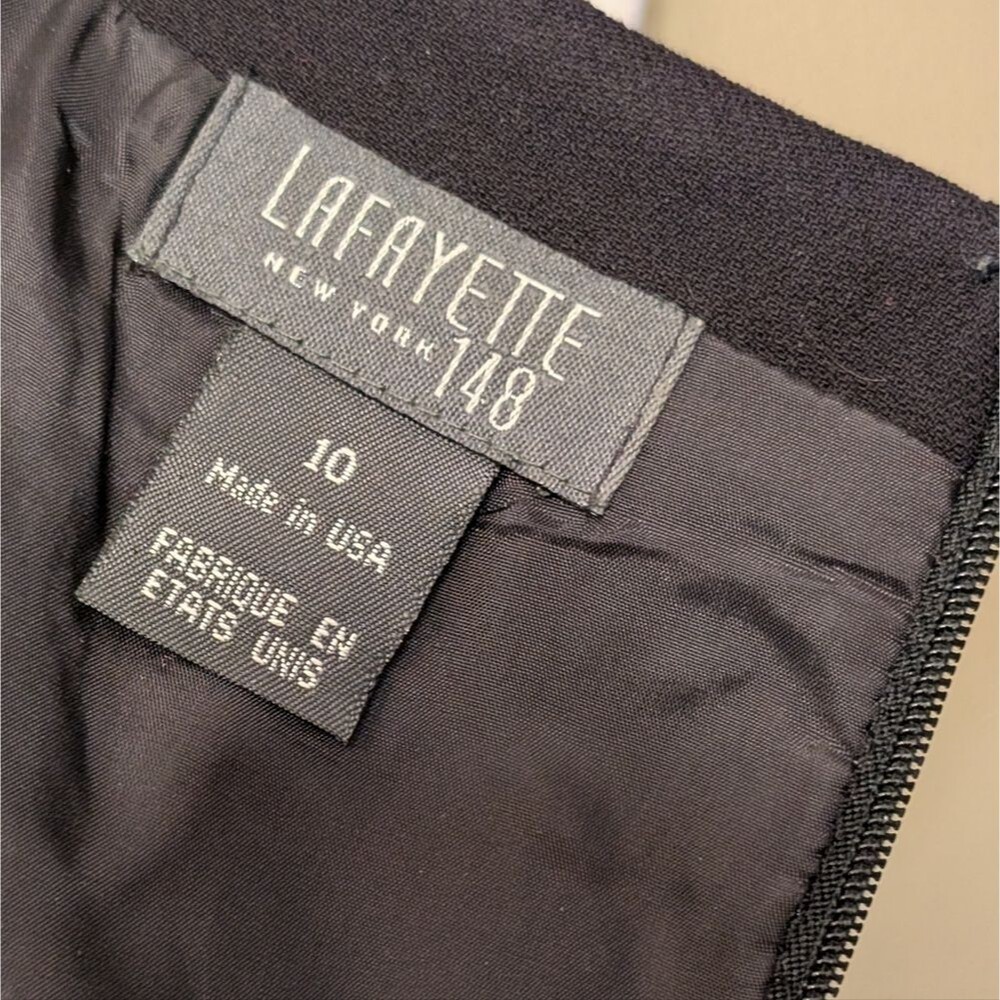 Lafayette 148 NY black wool sheath dress size 10 sleeveless Luxury Career Corp - Picture 3 of 7